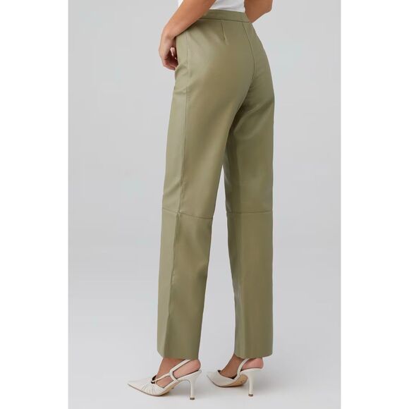 Sovere Influence Faux Leather Mid-Rise Boot Leg Pants in Green Tea Size Small - Picture 4 of 14